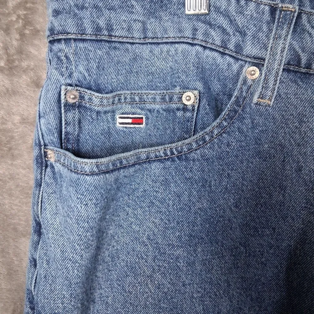 Tommy Jeans Bax Loose Tapered Mens 38x30 Inseam 25 Light‎ Blue Wash